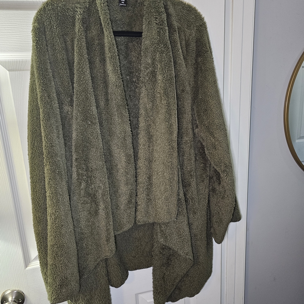 SHEIN Olive Plush Cardigan